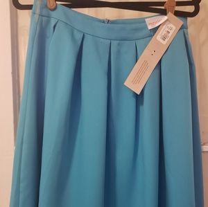 Teal pleated skirt